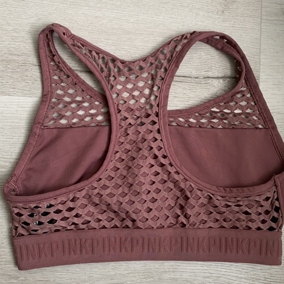 VS PINK caged ultimate‎ sports bra size M blush pink purple - Picture 5 of 7